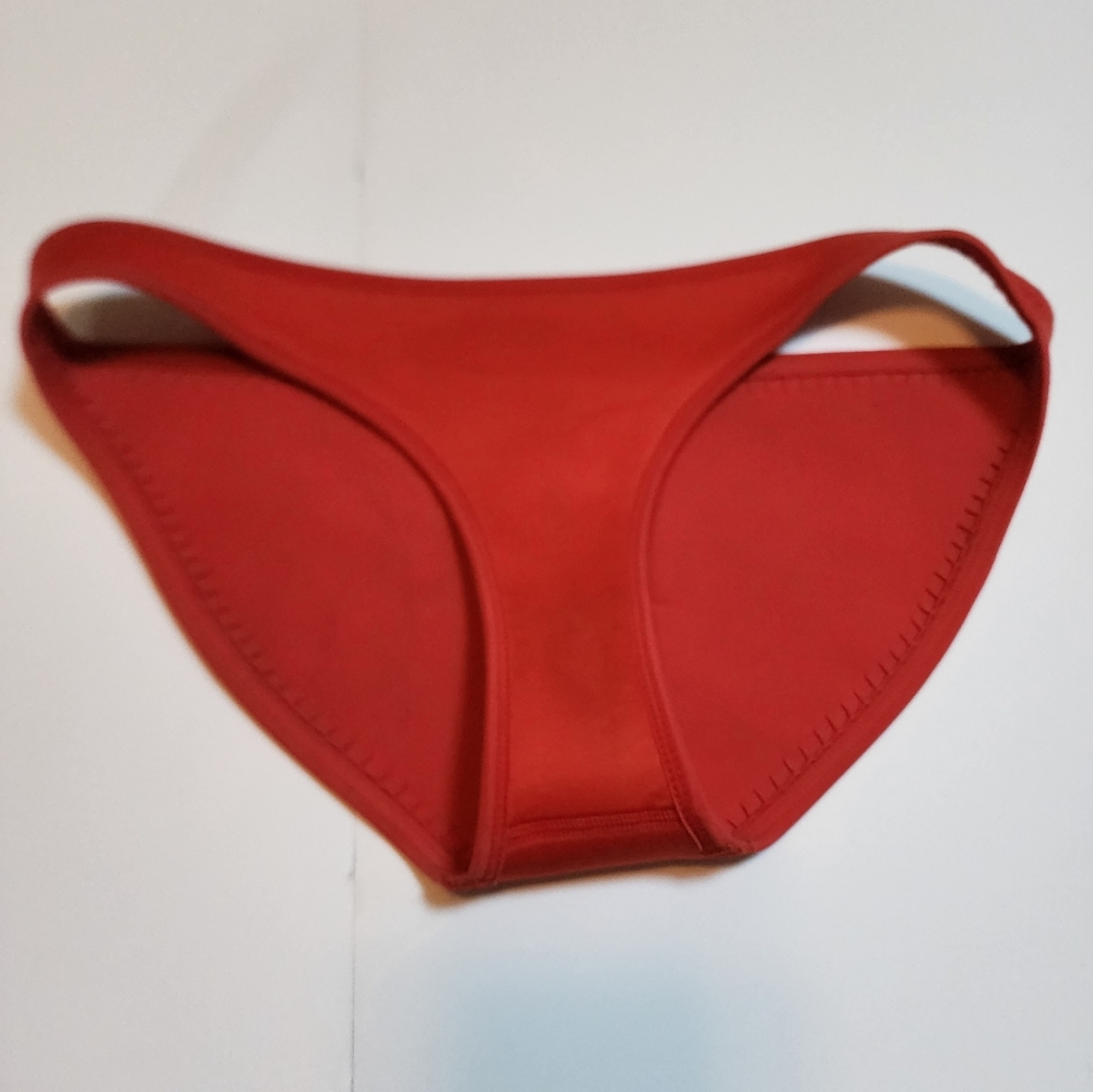 Triangl red orange neoprene bikini bottom Women's size small - Picture 4 of 10